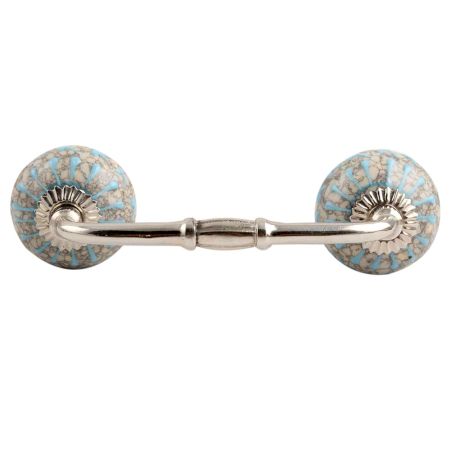 Turquoise Wheel Crackle Ceramic Bridge Handle